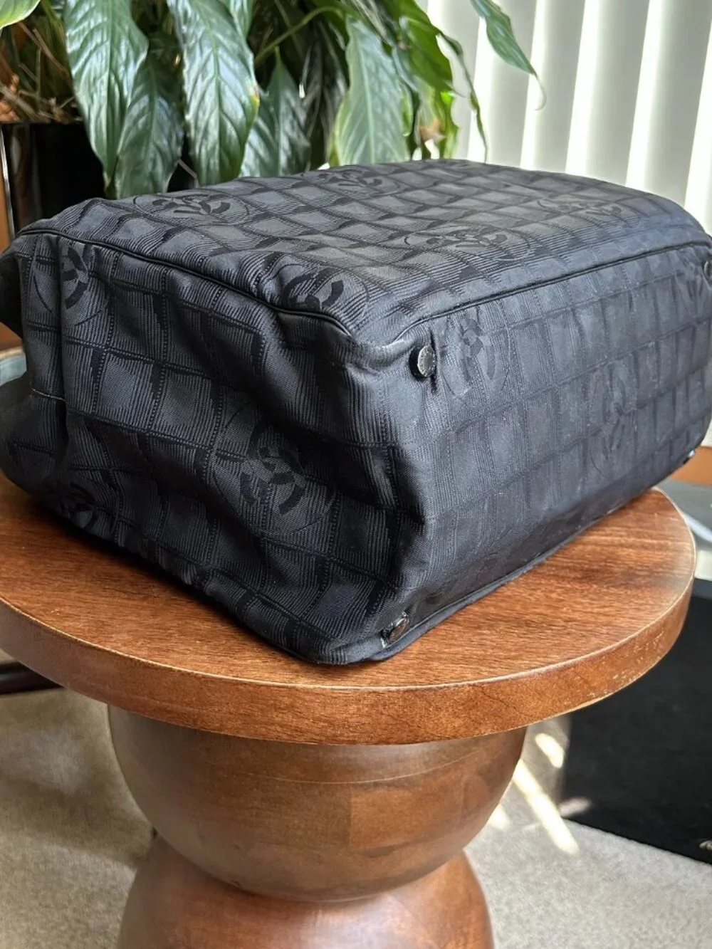 CHANEL Nylon Medium Travel Tote, Black